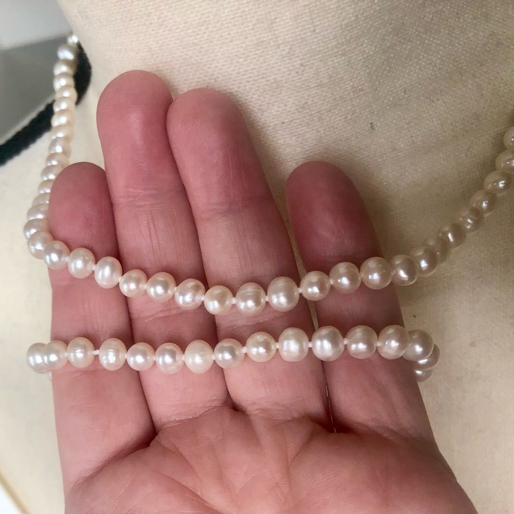 genuine Pearl necklace/bracelet set -925 - Picture 9 of 10